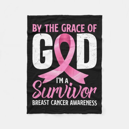 Bij de genade God I#39; M een overlevende borstkan Fleece Deken (Voorkant)