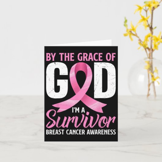 Bij de genade God I#39; M een overlevende borstkan Kaart (Gele Bloem)