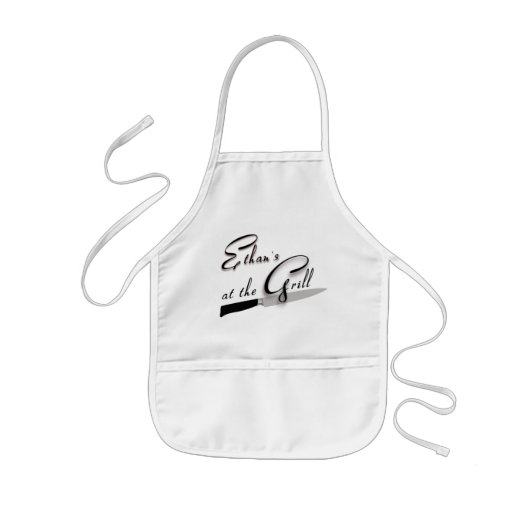 "Bij de Grill" kinderschaakbord Kinder Schort (Voorkant)