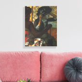 Bij de hoedster - Edgar Degas - c1890 Canvas Afdruk (Insitu (Woonkamer))