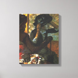 Bij de hoedster - Edgar Degas - c1890 Canvas Afdruk