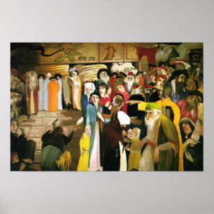 Bij de ingang van de muur in Jeruzalem Poster