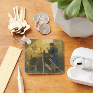 Bij de kaarten in Cluny's Cage door NC Wyeth Sleutelhanger