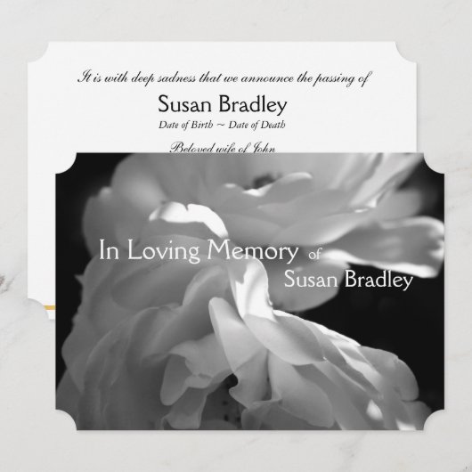 Bij de liefhebbende Memory 2 White Rose Memorial S Kaart (Voorkant / Achterkant)