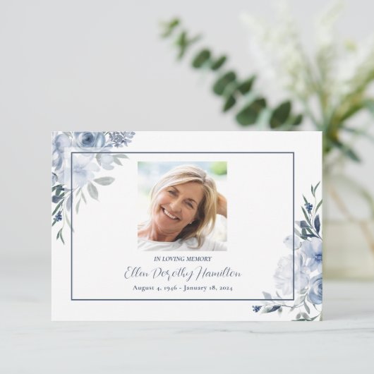 Bij de Loving Memory Memorial Service Bedankkaart (Staand voorkant)