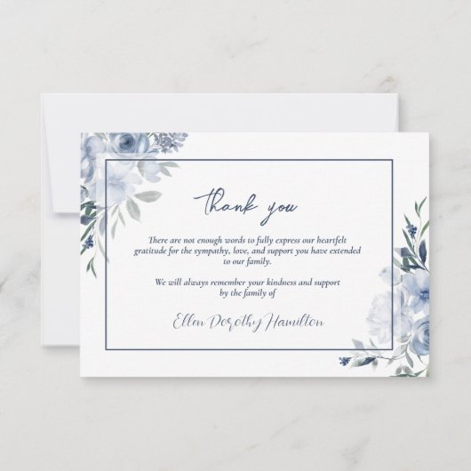 Bij de Loving Memory Memorial Service Bedankkaart (Achterkant)