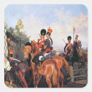 Bij de Mile Stone, 1859 Vierkante Sticker