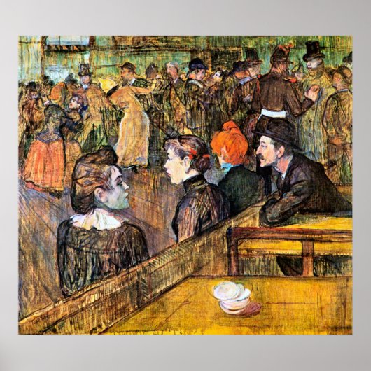 Bij de Moulin de la Gallette door Toulouse-Lautrec Poster (Voorkant)