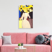 Bij de Nightclub door Toulouse Lautrec,  kunst Canvas Afdruk (Insitu (Woonkamer))