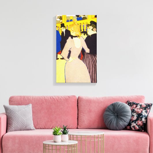 Bij de Nightclub door Toulouse Lautrec, kunst Canvas Afdruk (Insitu (Woonkamer))