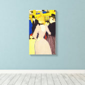 Bij de Nightclub door Toulouse Lautrec,  kunst Canvas Afdruk (Insitu (Houten vloer))