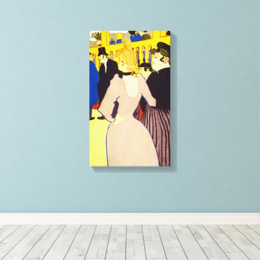 Bij de Nightclub door Toulouse Lautrec,  kunst Canvas Afdruk (Insitu (Houten vloer))