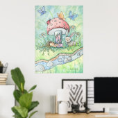 Bij de oevers van Silver Stream Fairy Bunny Poster (Thuiskantoor)