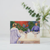 Bij de ontbijttabel 1910 briefkaart (Staand voorkant)