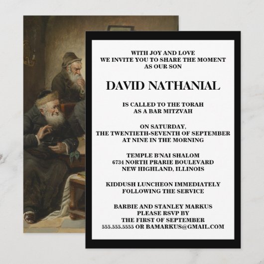 Bij de rabbijn - Carl Schleicher Bar Mitswa Kaart (Voorkant / Achterkant)