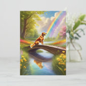 Bij de Rainbow Bridge Dog Sympathie Card (Staand voorkant)