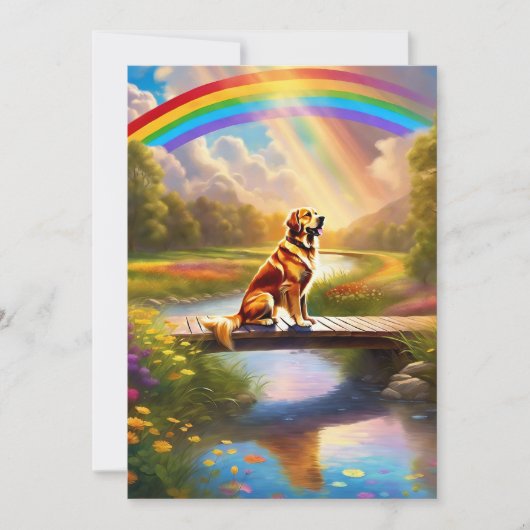 Bij de Rainbow Bridge Dog Sympathie Card (Voorkant)