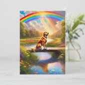 Bij de Rainbow Bridge Dog Sympathie Card (Staand voorkant)