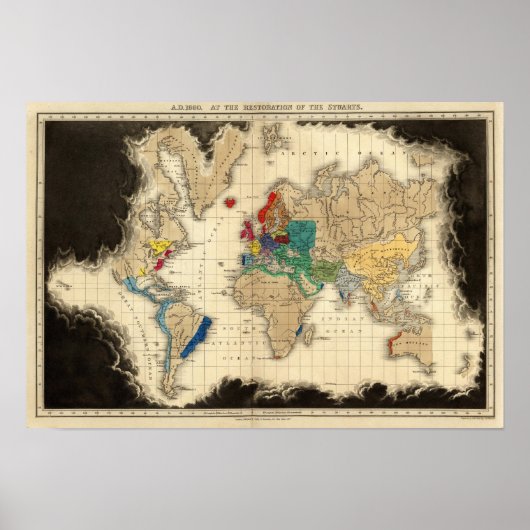 Bij de restauratie van de Stuarts 1660 AD Poster (Voorkant)