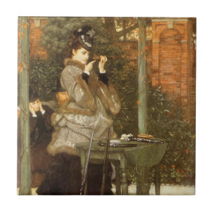 Bij de Schietbaan door James Tissot, Vintage Kunst Tegeltje
