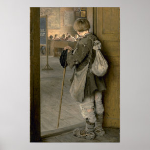 Bij de Schooldeuren door Bogdanov-Belsky Poster