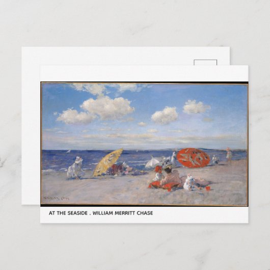 Bij de Seaside William Merritt Chase Briefkaart (Voorkant / Achterkant)