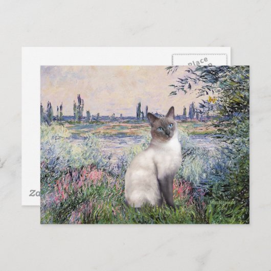 Bij de Seine - Blue Point Siamese kat Briefkaart (Voorkant / Achterkant)