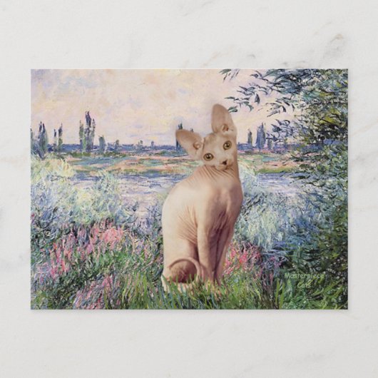 Bij de Seine - Crème Sphynx kat Briefkaart (Voorkant)