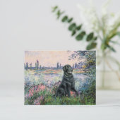 Bij de Seine - Flat Coated Retriever Briefkaart (Staand voorkant)