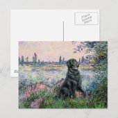 Bij de Seine - Flat Coated Retriever Briefkaart (Voorkant / Achterkant)