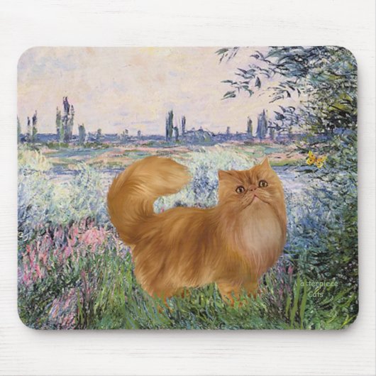 Bij de Seine - Rode Perzische kat Muismat (Voorkant)