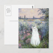 Bij de Seine - Witte kat Briefkaart (Voorkant / Achterkant)