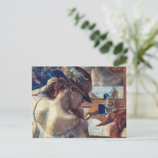 Bij de spiegel | Edgar Degas | Briefkaart (Staand voorkant)