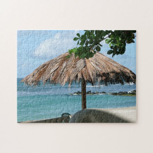 Bij de strandpuzzel legpuzzel (Horizontaal)