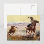 “Bij de vijver” door Charles M Russell Briefkaart (Voorkant / Achterkant)