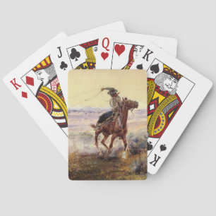 “Bij de vijver” door Charles M Russell Pokerkaarten