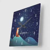 bij de vrede - de charmante vos in een volle maan vierkante klok (Hoek)