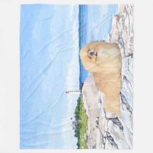 Bij de vuurtoren fleece deken (Voorkant)