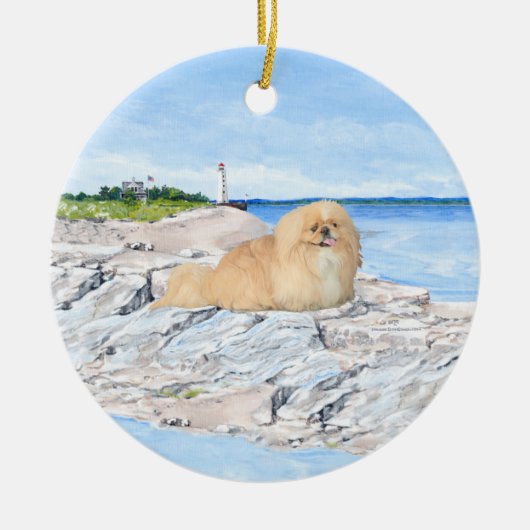 Bij de vuurtoren keramisch ornament (Voorkant)