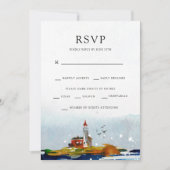 Bij de zee RSVP met entree-opties Kaart (Voorkant)