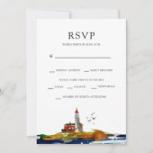 Bij de zee RSVP met entree-opties Kaart (Voorkant)