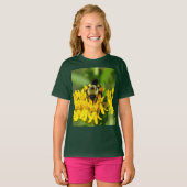 Bij die eet op vlinderonkruid wilde bloemen t-shirt (Voorkant volledig)