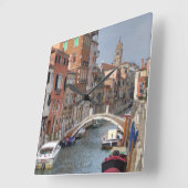 Bij Dorsoduro, Venetië, Italië Vierkante Klok (Hoek)