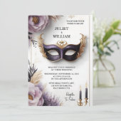 Bij Dress Code Prom kostuum Masquerade Bal Bruilof Kaart (Staand voorkant)