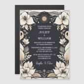 Bij Eenvoudig Traditioneel Huwelijk Verlenging Bru Magnetische Uitnodiging (Voorkant / Achterkant)