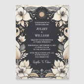 Bij Eenvoudig Traditioneel Huwelijk Verlenging Bru Magnetische Uitnodiging (Voorkant)