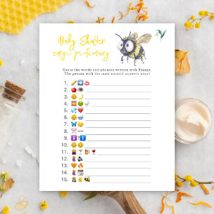 Bij - Emoji prentenspel baby shower