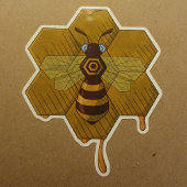 Bij en bijenkorf sticker 