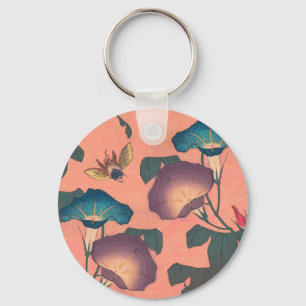 Bij en Bloem Japanse Aziatische Kunst Sleutelhanger