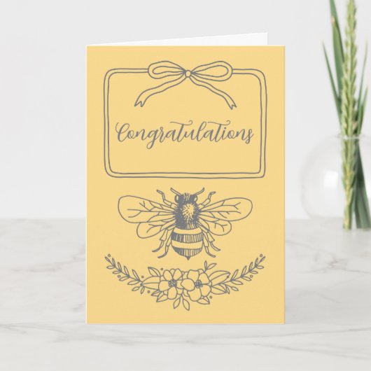 Bij en Bloem  "Oma to be" Gefeliciteerd Kaart (Voorkant)